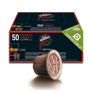 Capsules compostable Nespresso compatible - Caffe Vergnano 1882 - Cremoso - 50 capsules